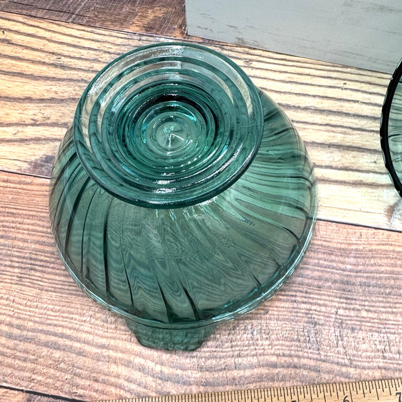 Vintage Jeannette Swirl Ultramarine 6" Candy Dish Pedestal w Lid 1937 UV Glow - Picture 9 of 14